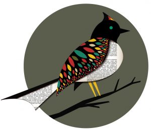 Vectio Illustration of a Bird on a Twig