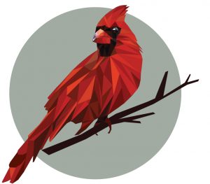 Red bird on a twig